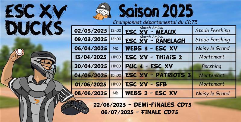Calendrier rencontres 2024-2025