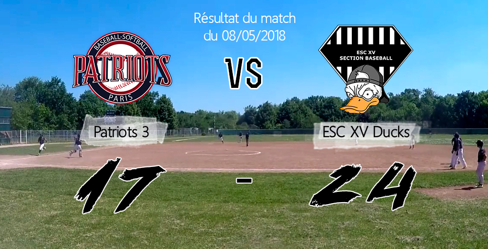 résultats du match patriots 3 vs ESC XV : 17-24