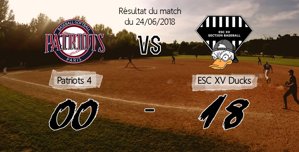 résultats du match Patriots 4 vs ESC XV: 00-18